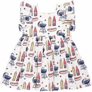 Pink Chicken Elsie Dress BBQ summer print dress size 10